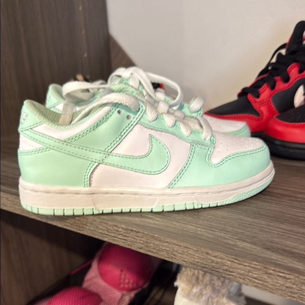Nike Mint Green and White Sneakers